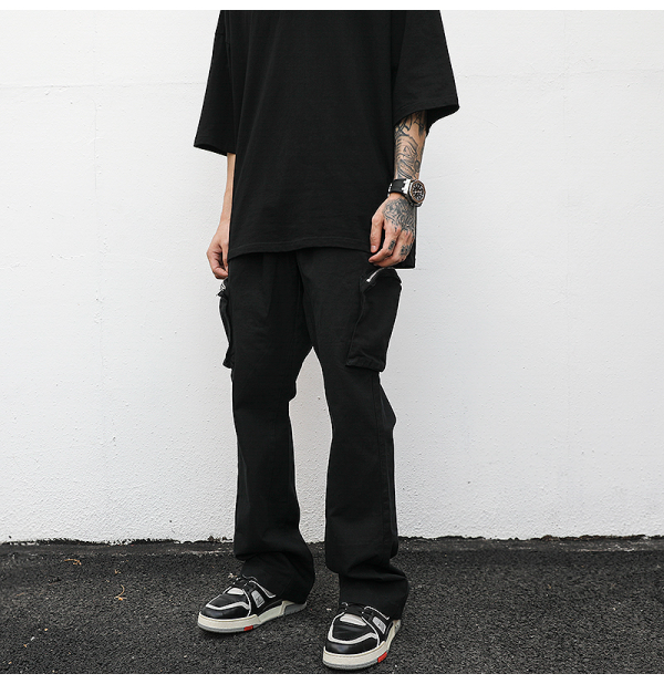 Pocket wide-leg overalls