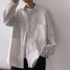 Trendy Men With Long-Sleeved Shirt Korean Men's Handsome Striped Shirt