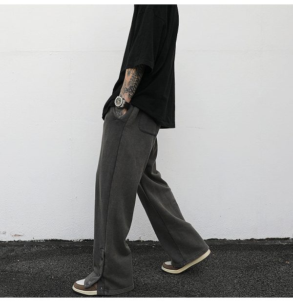 Slit loose terry sweatpants