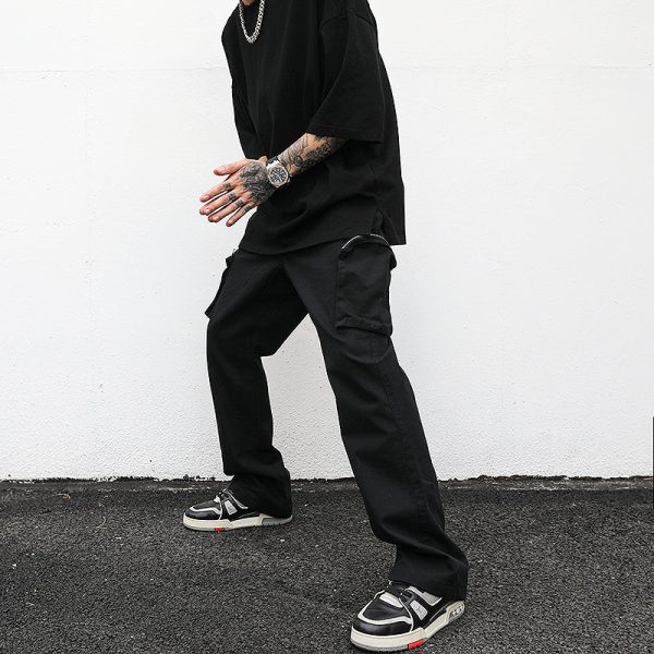 Pocket wide-leg overalls