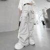 Non-gender Wear Multi-pocket Functional Wide-leg Pants Casual