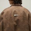 American Retro Brown Leather Jacket For Men