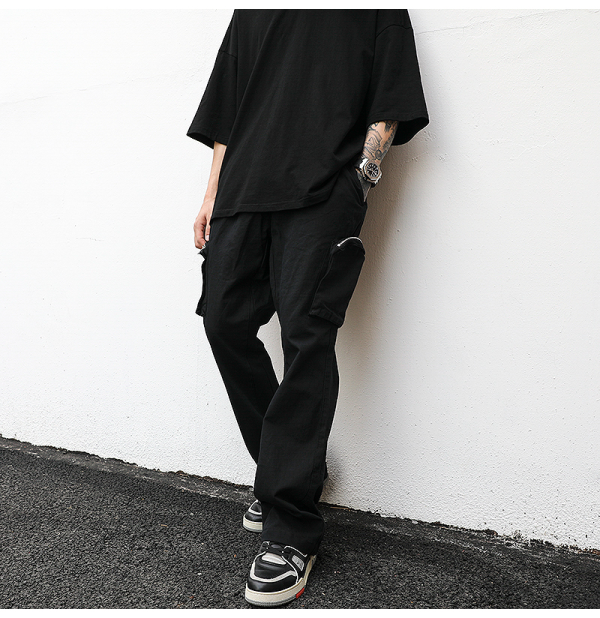 Pocket wide-leg overalls