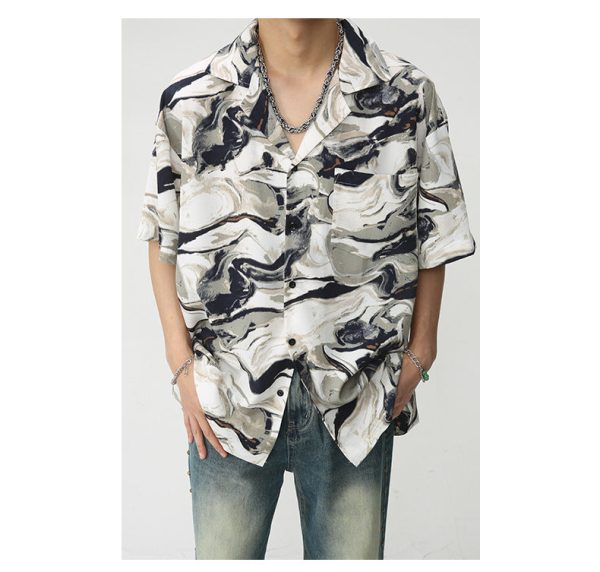 New Loose Floral Tie-dyed Short Sleeve Casual Retro Shirt